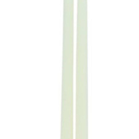 H for Happy Unscented Slim Taper Candles Ivory Set of 4 Long Burning Warm Glow - Picture 2 of 2